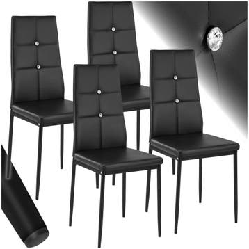 Eetkamerstoelen, kunstleer met strass steentjes, Verzenden, Nieuw