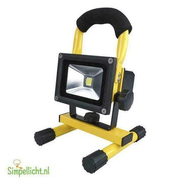 Accu- LED- BOUWLAMP- 10 Watt -Accu- LED- floodlight -10 watt, Verzenden, Nieuw, Minder dan 50 watt, Lamp met armatuur