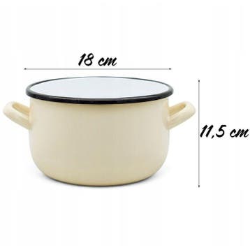 Emaille Kookpan 2,9 Liter – Emaille Pan 18 cm – Inductie &, Ophalen of Verzenden, Nieuw