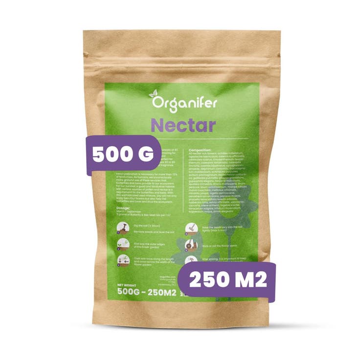 Vlinderbloemen en Bijenmengsel - Nectar - 40 soorten  (500 g, Tuin en Terras, Bloembollen en Zaden, Gehele jaar, Volle zon, Verzenden