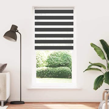 vidaXL Zebra rolgordijn 105x200 cm stofbreedte 100,9 cm, Verzenden, Nieuw, Zwart
