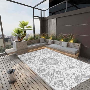 vidaXL Buitenkleed ARAKIL 190x290 cm PP lichtgrijs, Tuin en Terras, Verzenden, Nieuw