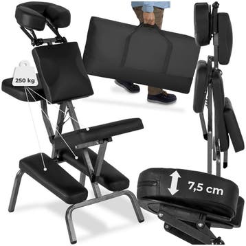 Massagestoel van imitatieleer - zwart, Sport en Fitness, Verzenden, Nieuw