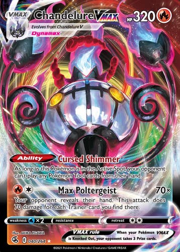 Chandelure VMAX 040/264 (Fusion Strike), Ophalen of Verzenden, Nieuw, Losse kaart, Foil