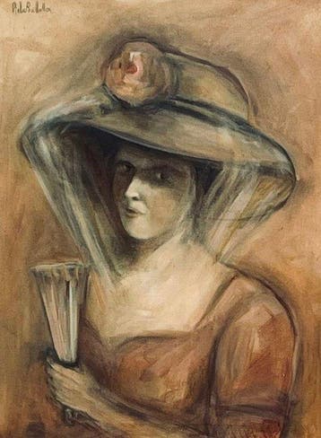 Pietro Buttitta (1915-1997) - Ritratto di gentildonna, Antiek en Kunst, Kunst | Schilderijen | Klassiek