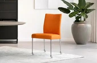 Oranje leren eetkamerstoelen, Ophalen of Verzenden, Nieuw, Leer