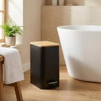 Bamboe Afvalbak Badkamer | Premium | Beste Prijs, Huis en Inrichting, Woonaccessoires | Prullenbakken, Met pedaal, Nieuw, Ophalen of Verzenden