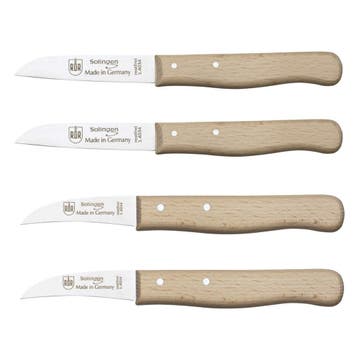 RÖR Solingen 4–Delige Schilmesjes Set: Krom & Recht met H, Ophalen of Verzenden, Nieuw, Hout