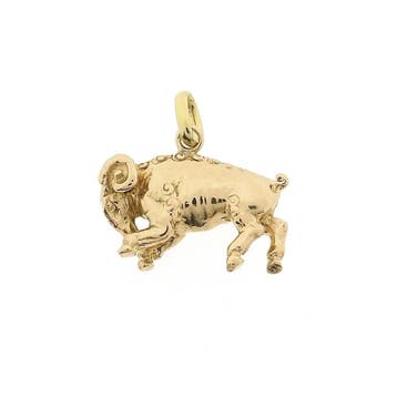 Roségouden sterrenbeeld hanger Ram (Hanger of bedel), Sieraden, Tassen en Uiterlijk, Bedels, Ophalen of Verzenden, Gebruikt, Goud
