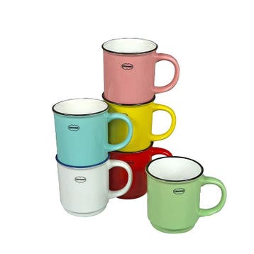 Korting: Mokken/kopjes/borden - emaille look servies-Cabanaz, Verzenden, Nieuw, Effen, Kop(pen) en/of Schotel(s)