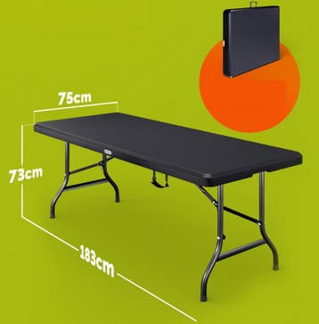 Biertafelset 3 delig inklapbaar Kunststof Antraciet 180cm, Verzenden, Nieuw