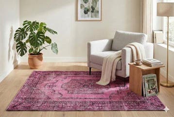 Roze vintage - Vloerkleed - 215 cm - 115 cm - met, Nieuw