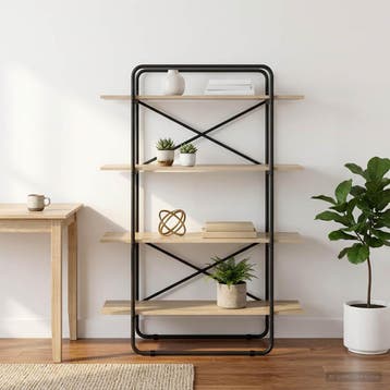 vidaXL Boekenrek 4-laags 100 x 35 x 140 cm PB Sonoma Eiken, 100 tot 150 cm, Verzenden, 100 tot 150 cm, Nieuw