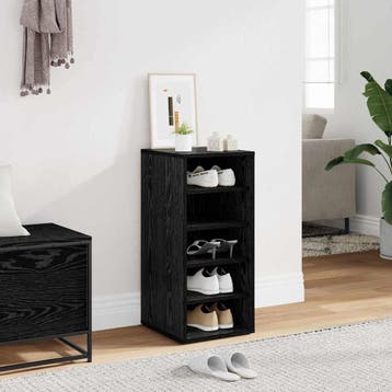 vidaXL Schoenenkast met plank Zwart Eiken 32 x 35 x 70 cm, Verzenden, Nieuw