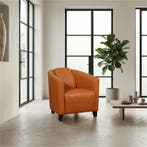 Set van 2 Leren fauteuils Press Special - Massif Amaretto, Nieuw, Ophalen of Verzenden, 50 tot 75 cm, Leer