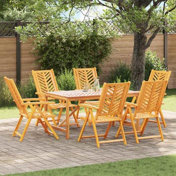 vidaXL Tuinstoel 6 st Bruin Massief Acaciahout, Tuin en Terras, Tuinstoelen, Verzenden, Nieuw
