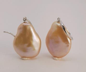 Zonder minimumprijs - Oorbellen Zilver, 17x18 mm barokparels, Sieraden, Tassen en Uiterlijk, Nieuw