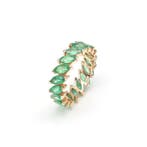 Eeuwigheidsring - 14 karaat Geel goud - 3.35ct. tw. Smaragd