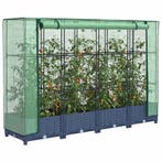 vidaXL Verhoogde plantenbak met kashoes rotanlook 160x40x123, Verzenden, Nieuw, Kunststof
