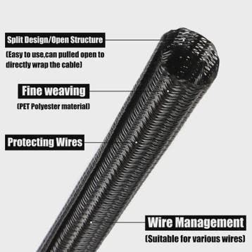 Flexibele Kabel Beschermhoes - PET Gevlochten Kabel Sleeve v, Verzenden, Nieuw