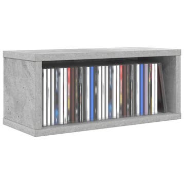 vidaXL CD Opslag Rek Betongrijs 40 x 17 x 17 cm Bewerkt hout, Verzenden, Nieuw