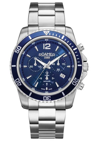 Roamer Nautic Chrono 100 862837 41 45 20 horloge 43 mm, Sieraden, Tassen en Uiterlijk, Horloges | Heren, Overige merken, Staal