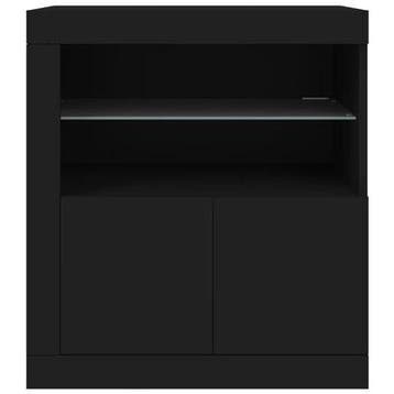 VidaXL dressoir met led, zwart, 60,5 x 37 x 67 cm, Ophalen, Nieuw