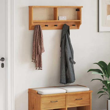 vidaXL Wandkapstok SANDNES 87x12x35 cm massief grenenhout, Verzenden, Nieuw