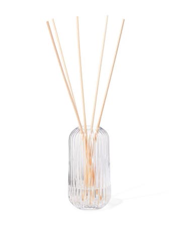 HEMA Vaas voor geurstokjes 5.5x11cm glas ribbel transparant, Verzenden, Nieuw
