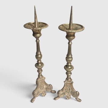 Kandelaber (2) - Zilverbrons - Paar kandelaren - 45 cm