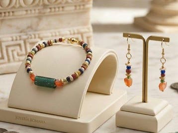 Oud-Egyptisch Verguld 2-delige sieradenset - Faience / wit