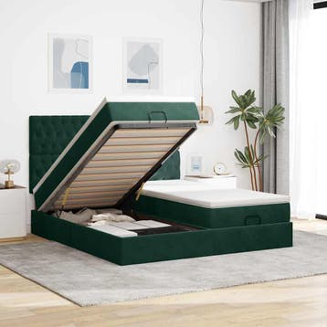 vidaXL Ottoman bed met matrassen 200x200cm fluweel, Verzenden, Overige maten, 200 cm, Stof
