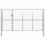 vidaXL Poort 350x150 cm staal zilverkleurig, Tuin en Terras, Tuinpoorten, Verzenden, Nieuw