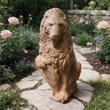 sculptuur, Leone Marzocco - 35 cm - Gegoten steen