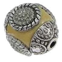 Bohemian kraal of Kashmiri kraal Mustard met zilver, 15 m..., Ophalen of Verzenden, Nieuw, Kraal