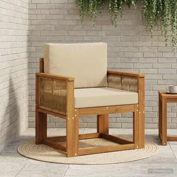 vidaXL Buiten Midden Sofa Massief Acaciahout Naturel, Tuin en Terras, Verzenden, Nieuw