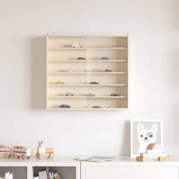 vidaXL Muurdisplaykast met plank Beige 60 x 8,5 x 54 cm, Huis en Inrichting, Woonaccessoires | Wandplanken en Boekenplanken, Verzenden