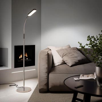 Vloerlamp Prisma LED, 5 lichtmodi, 12 W, dimbaar - zilver, Huis en Inrichting, Verzenden, Nieuw