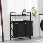 vidaXL Wasmand 2 vakken met planken bruin eikenkleurig, Verzenden, Nieuw