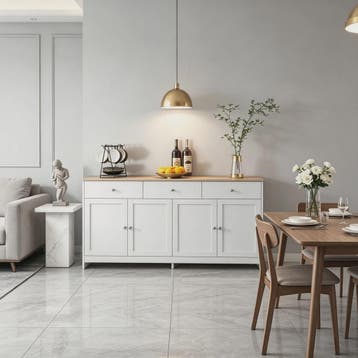 Ruime Buffetkast met 3 Lades en 4 Deuren - Oak Look Blad, Verzenden, Nieuw