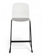 Steelcase Cavatina barkruk met bekleed zitvlak, sledge fr..., Ophalen of Verzenden, Gebruikt, Wit