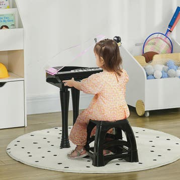 Zwart Kinder Elektrisch Piano Speelgoed met Krukje - 32 Toet, Verzenden, Nieuw