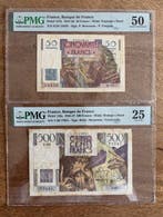Frankrijk. - 50, 500 Francs - 1945/1947 - Pick 127b en 129a