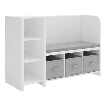 Kinderrek Høylandet met zitbank 76x112x40 cm wit en grijs [e, Kinderen en Baby's, Kinderkamer | Overige Meubels, Verzenden, Nieuw