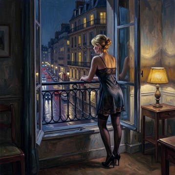 Le Yack - Third Floor, Rainy Boulevard - Technique mixte sur