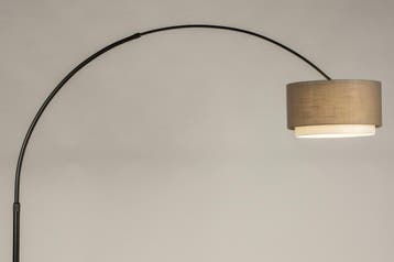 Rietveld Vloerlampen - Zwart, Taupe - Stof, Metaal, Huis en Inrichting, Verzenden, Nieuw