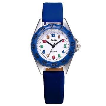 Fako - Kinderhorloge - Regenboog - Ø 32mm - Donkerblauw, Verzenden, Nieuw