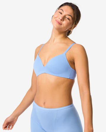HEMA Voorgevormde bh zonder beugel micro blauw, Verzenden, Blauw
