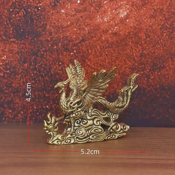 Gouden Feniks Beeldje - Decoratie voor Woonkamer, Bureau & H, Sieraden, Tassen en Uiterlijk, Broches, Verzenden, Nieuw