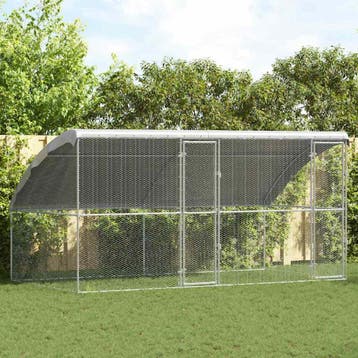 vidaXL Kippenhok 2 st zilver 400 x 200 x 200 cm, Verzenden, Nieuw
